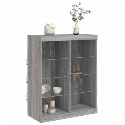 Dressoir Met Led-Verlichting 8X37X00 Cm Eiken Grijs sonoma