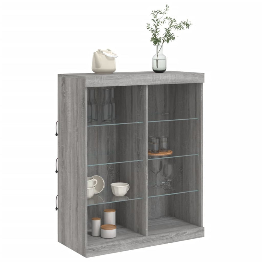 Dressoir Met Led-Verlichting 8X37X00 Cm Eiken Grijs sonoma