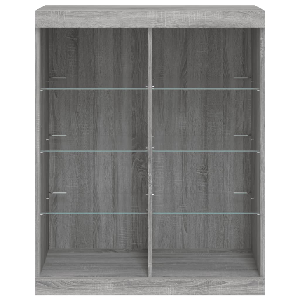 Dressoir Met Led-Verlichting 8X37X00 Cm Eiken Grijs sonoma