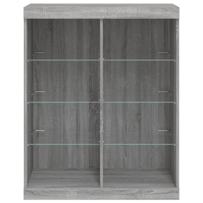 Dressoir Met Led-Verlichting 8X37X00 Cm Eiken Grijs sonoma