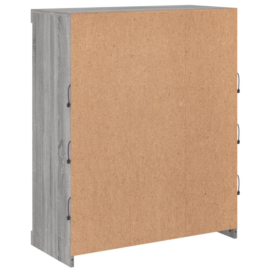 Dressoir Met Led-Verlichting 8X37X00 Cm Eiken Grijs sonoma