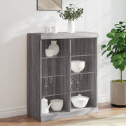 Dressoir 81x37x100 cm grijs sonoma eiken met LED