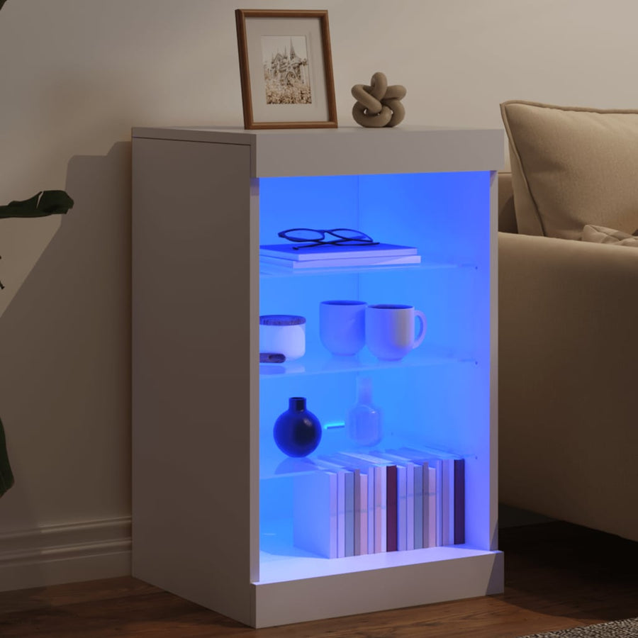 Dressoir Met Led-Verlichting 4X37X67 Cm Wit