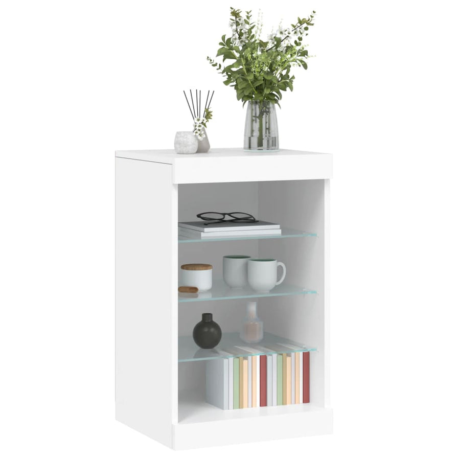 Dressoir Met Led-Verlichting 4X37X67 Cm Wit