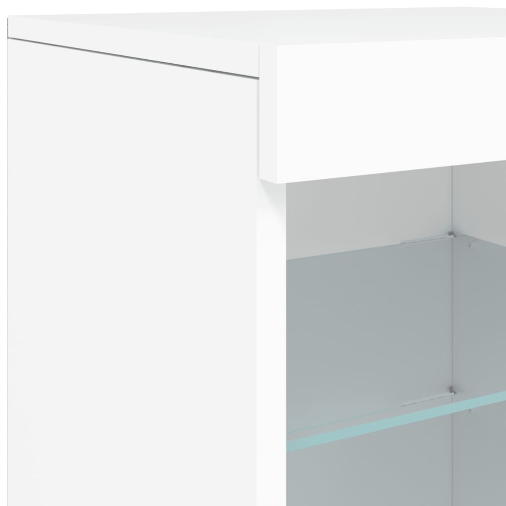 Dressoir Met Led-Verlichting 4X37X67 Cm Wit