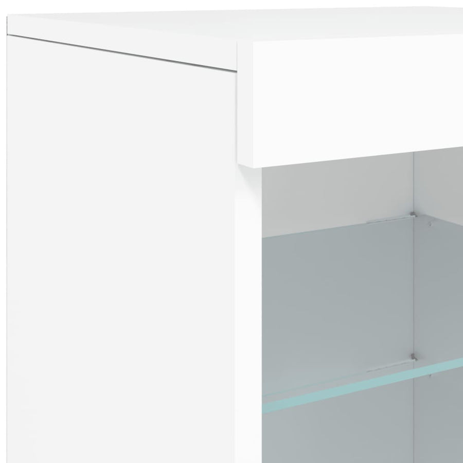 Dressoir Met Led-Verlichting 4X37X67 Cm Wit