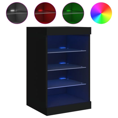 Dressoir Met Led-Verlichting 4X37X67 Cm Zwart