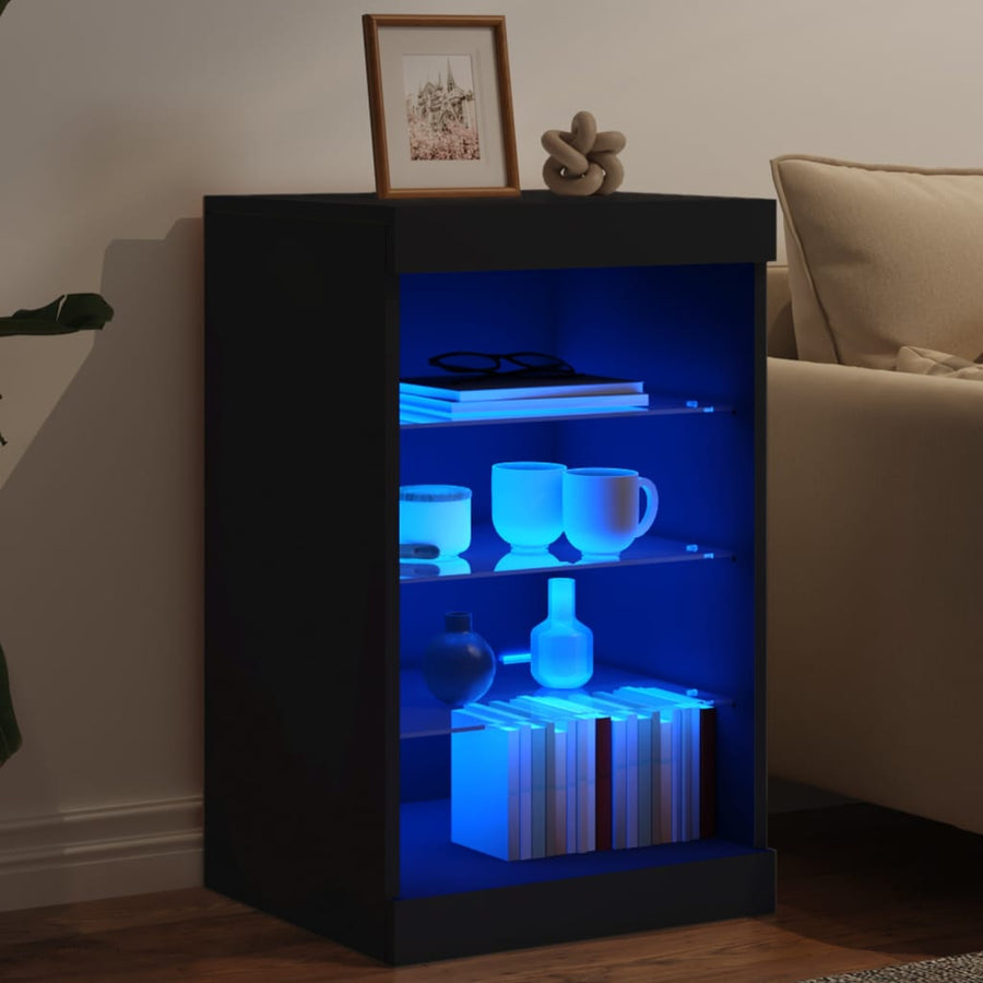 Dressoir Met Led-Verlichting 4X37X67 Cm Zwart