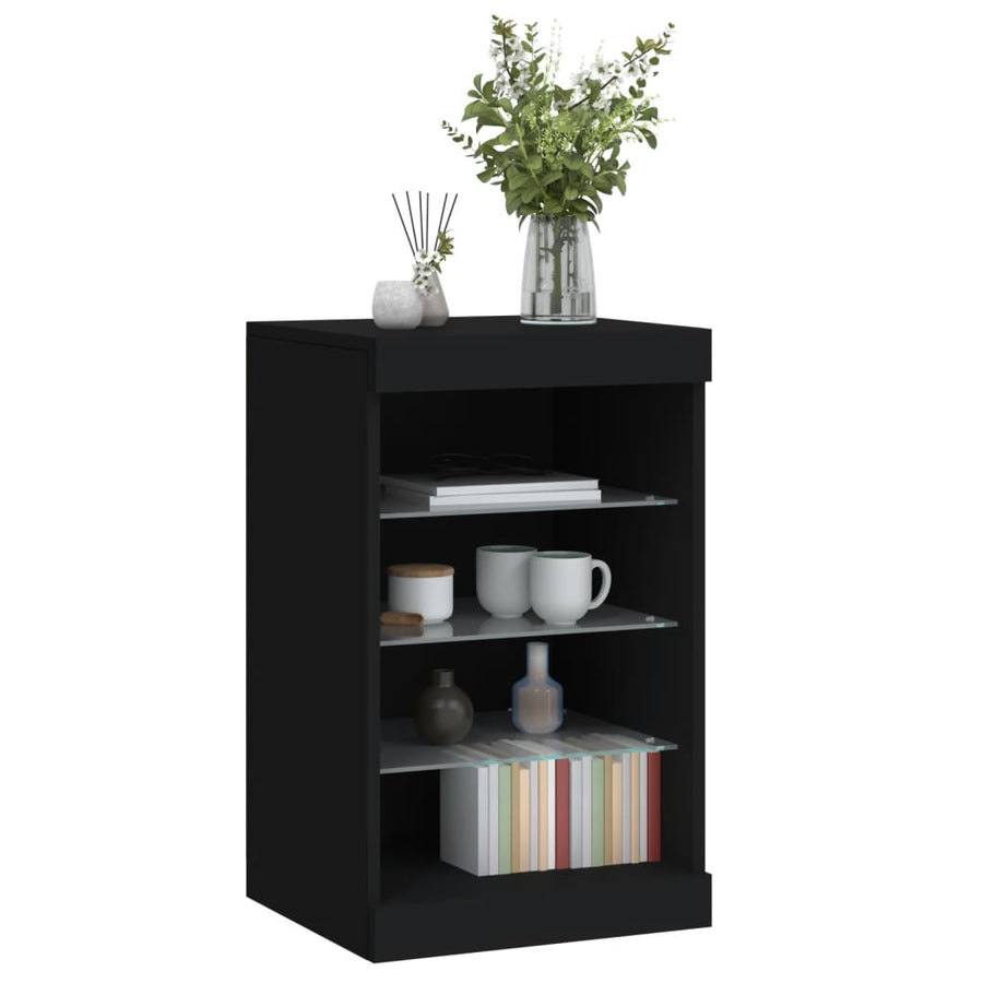 Dressoir Met Led-Verlichting 4X37X67 Cm Zwart