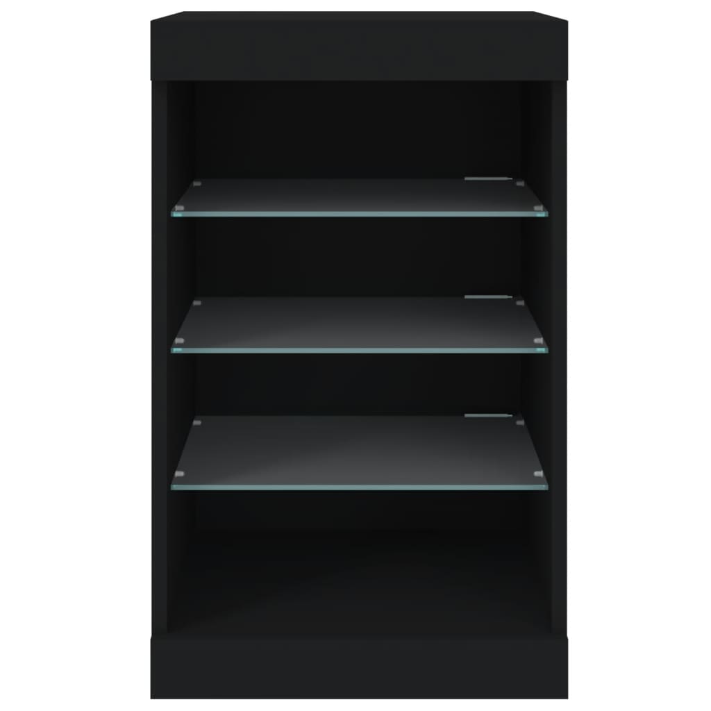 Dressoir Met Led-Verlichting 4X37X67 Cm Zwart