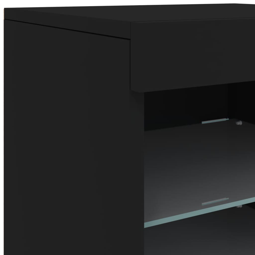 Dressoir Met Led-Verlichting 4X37X67 Cm Zwart