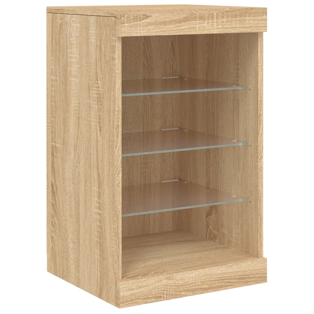 Dressoir Met Led-Verlichting 4X37X67 Cm Kleurig Sonoma eiken