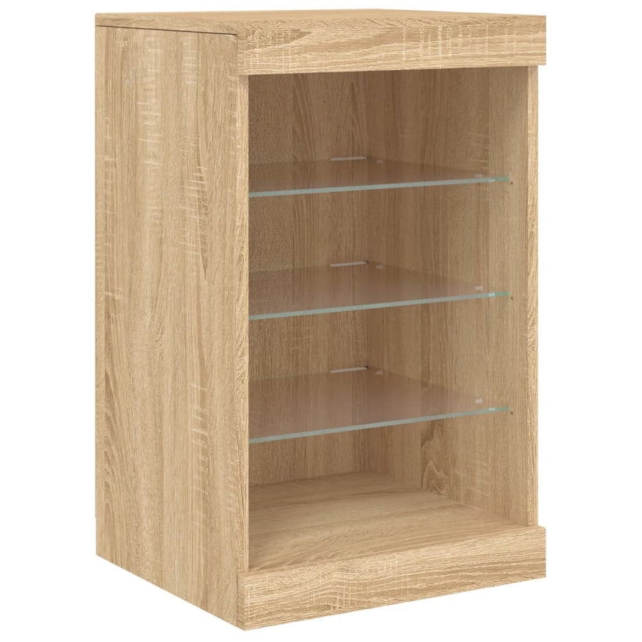 Dressoir Met Led-Verlichting 4X37X67 Cm Kleurig Sonoma eiken