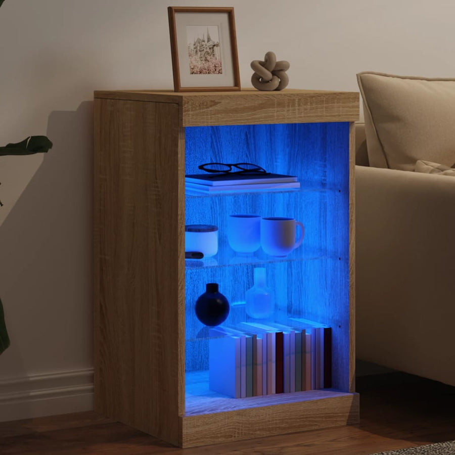 Dressoir Met Led-Verlichting 4X37X67 Cm Kleurig Sonoma eiken