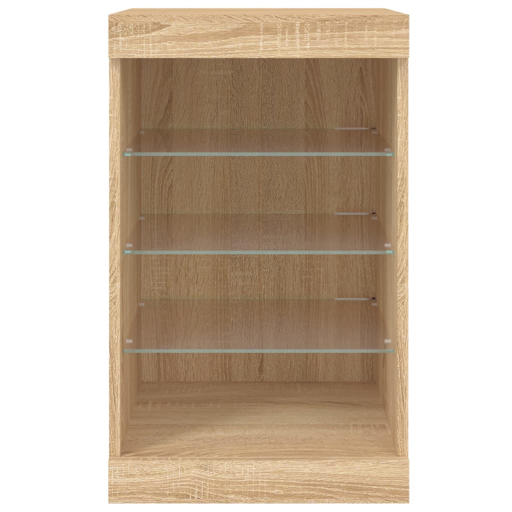 Dressoir Met Led-Verlichting 4X37X67 Cm Kleurig Sonoma eiken