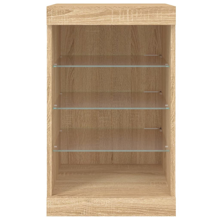 Dressoir Met Led-Verlichting 4X37X67 Cm Kleurig Sonoma eiken