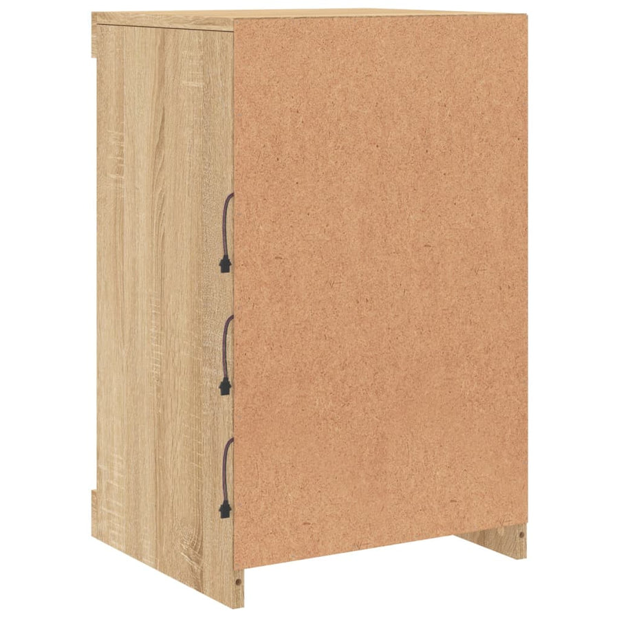 Dressoir Met Led-Verlichting 4X37X67 Cm Kleurig Sonoma eiken
