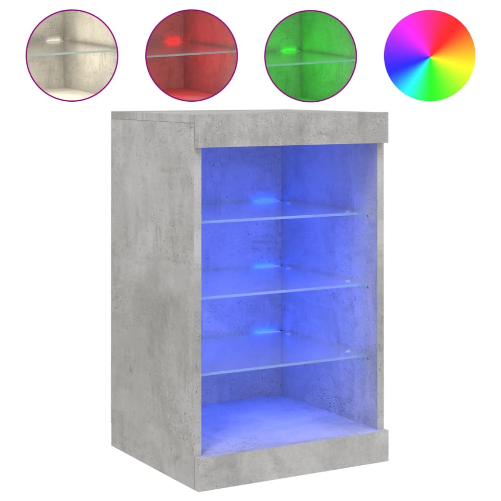 Dressoir Met Led-Verlichting 4X37X67 Cm Betongrijs