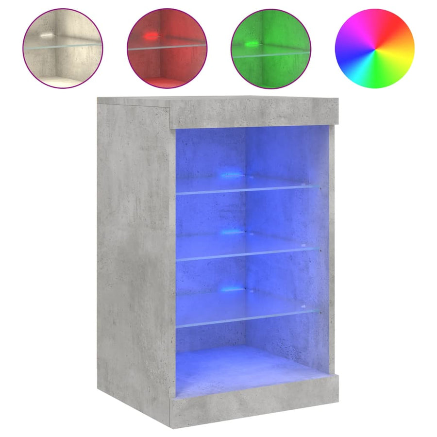Dressoir Met Led-Verlichting 4X37X67 Cm Betongrijs