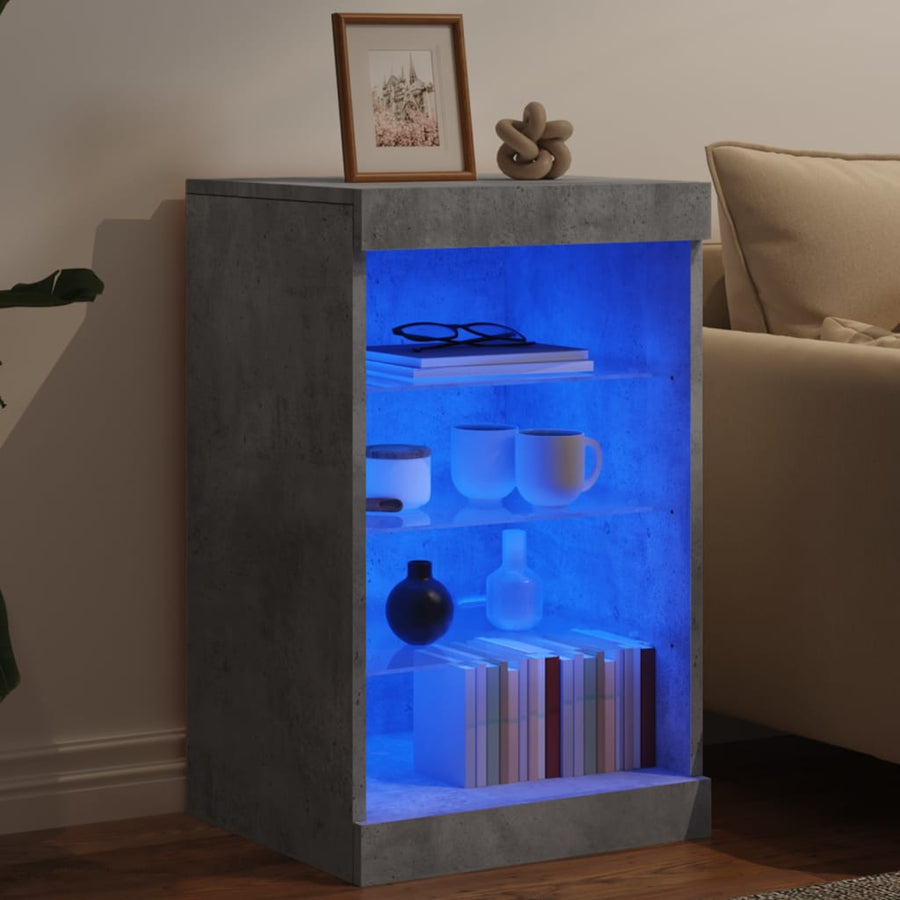 Dressoir Met Led-Verlichting 4X37X67 Cm Betongrijs