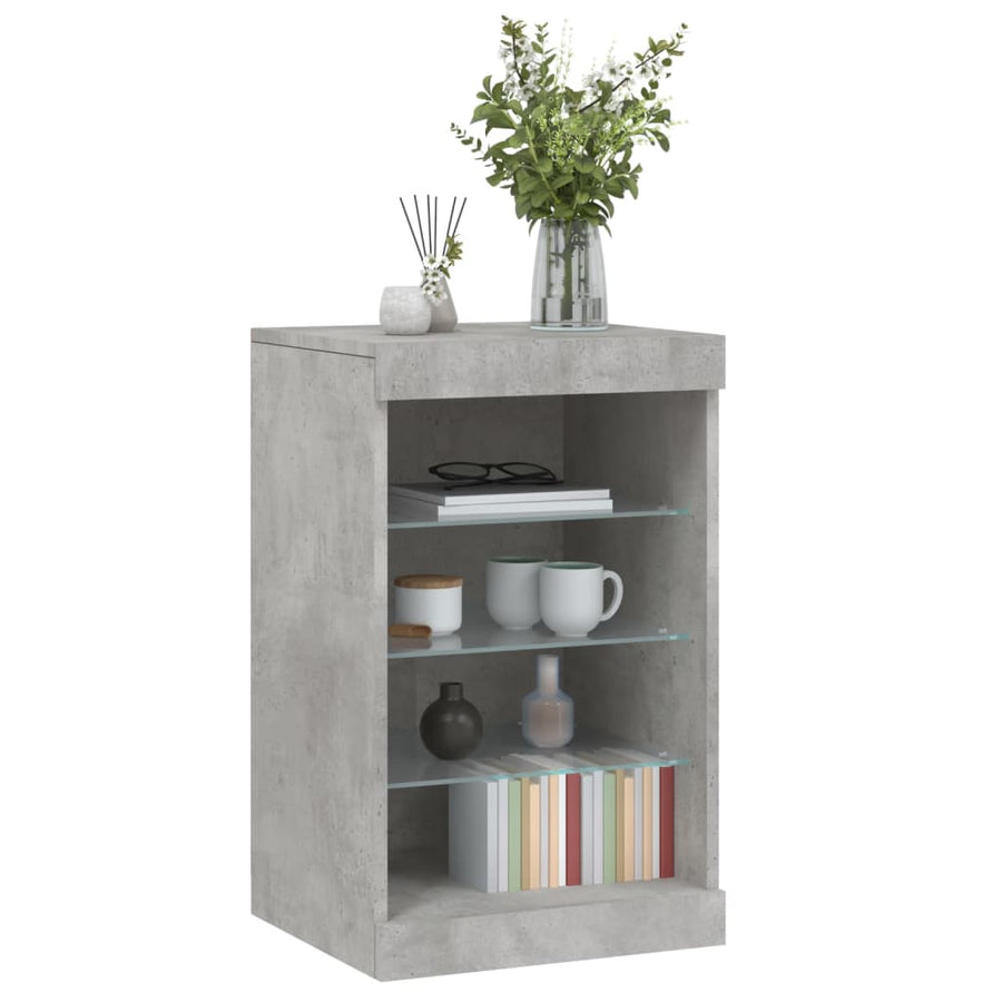 Dressoir Met Led-Verlichting 4X37X67 Cm Betongrijs