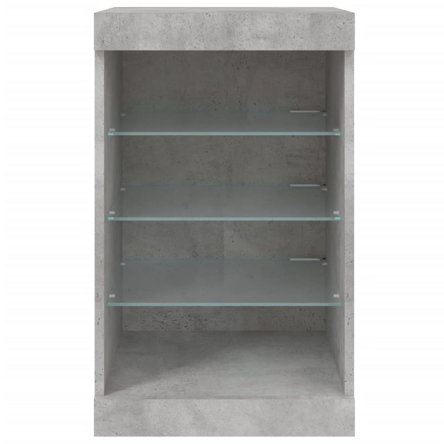 Dressoir Met Led-Verlichting 4X37X67 Cm Betongrijs