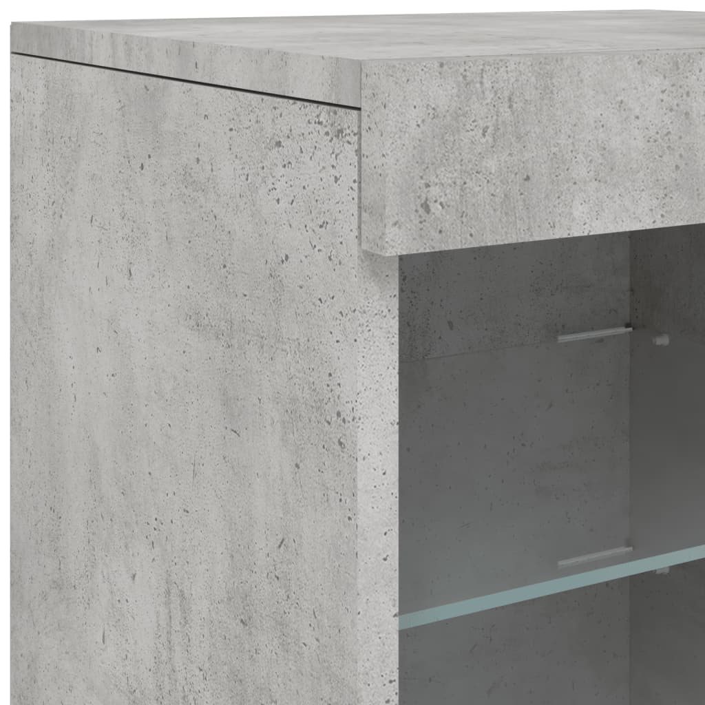Dressoir Met Led-Verlichting 4X37X67 Cm Betongrijs