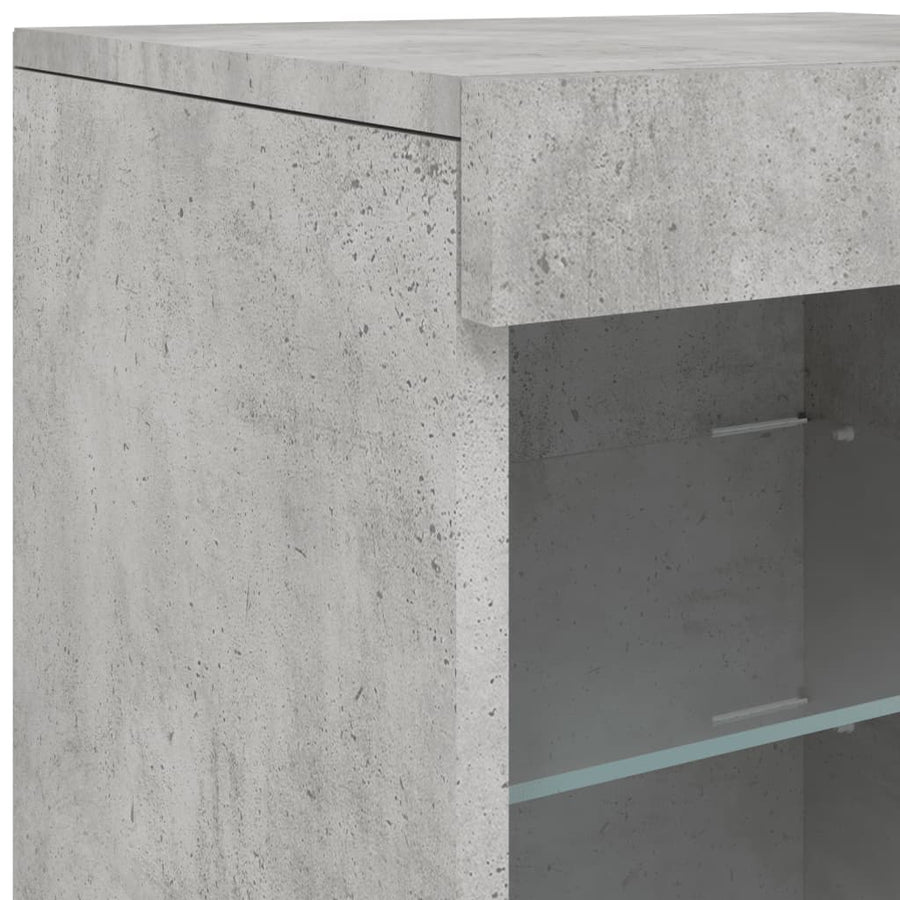 Dressoir Met Led-Verlichting 4X37X67 Cm Betongrijs