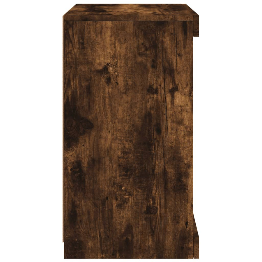 Dressoir Met Led-Verlichting 4X37X67 Cm Kleurig Gerookt eiken