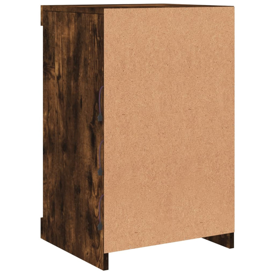 Dressoir Met Led-Verlichting 4X37X67 Cm Kleurig Gerookt eiken