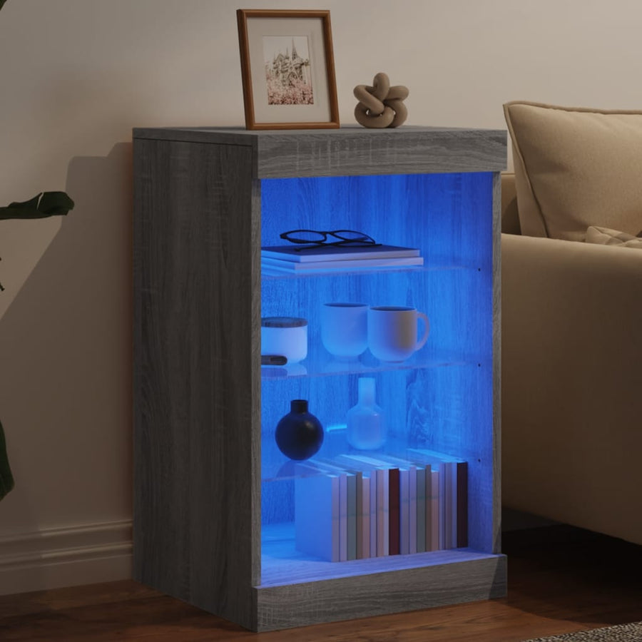 Dressoir Met Led-Verlichting 4X37X67 Cm Eiken Grijs sonoma