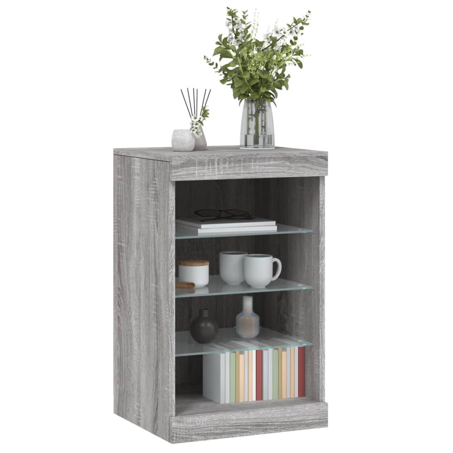 Dressoir Met Led-Verlichting 4X37X67 Cm Eiken Grijs sonoma