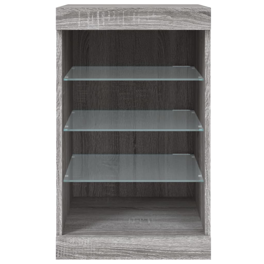 Dressoir Met Led-Verlichting 4X37X67 Cm Eiken Grijs sonoma