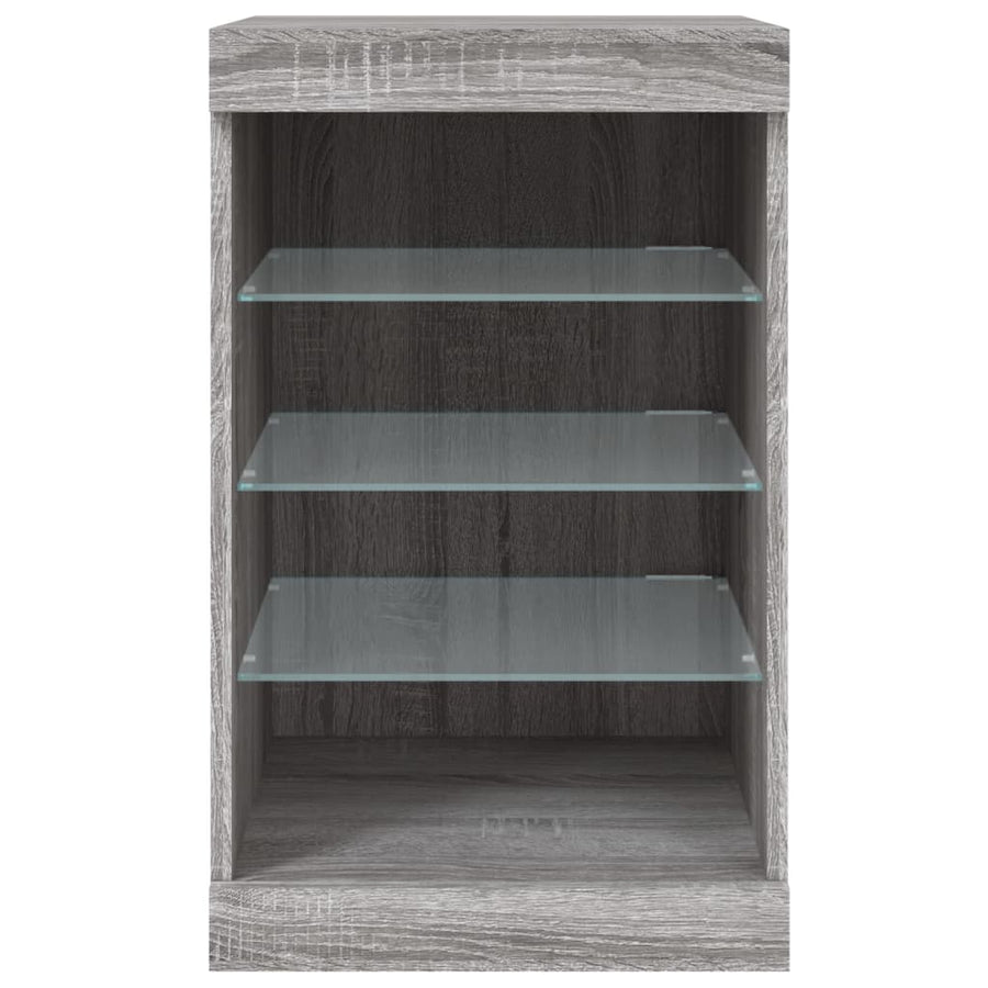 Dressoir Met Led-Verlichting 4X37X67 Cm Eiken Grijs sonoma