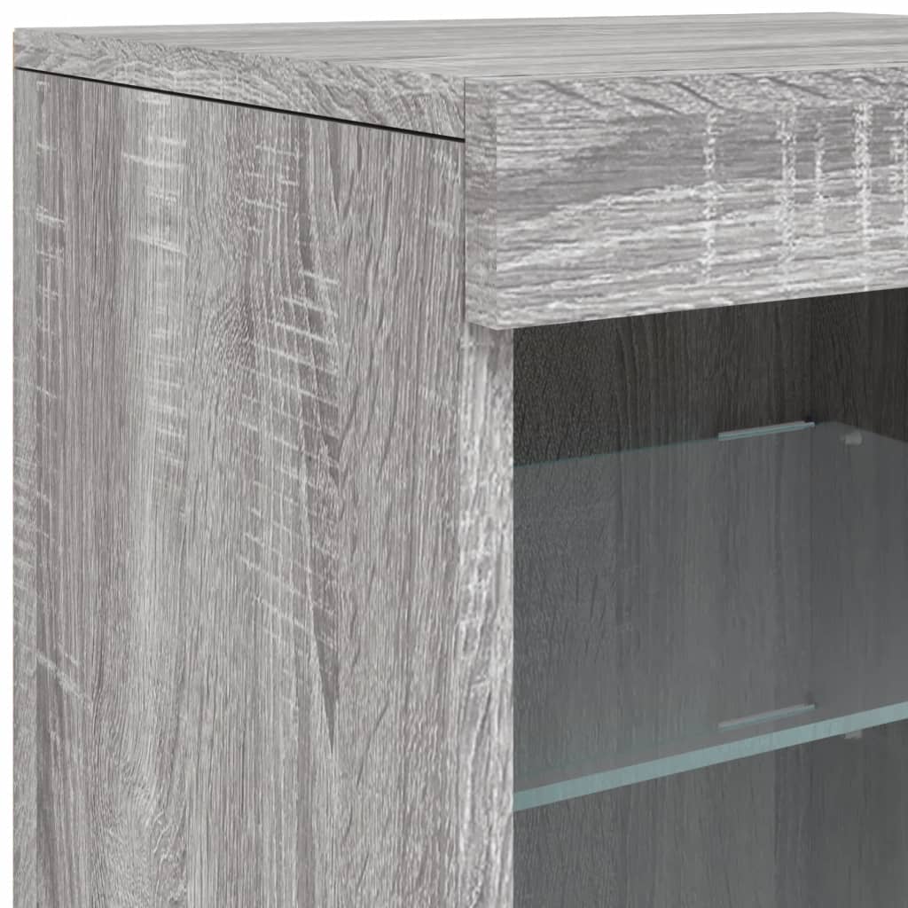 Dressoir Met Led-Verlichting 4X37X67 Cm Eiken Grijs sonoma