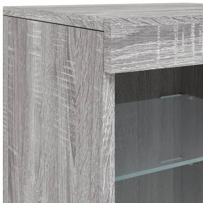 Dressoir Met Led-Verlichting 4X37X67 Cm Eiken Grijs sonoma