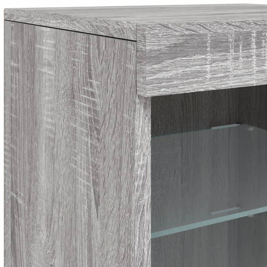 Dressoir Met Led-Verlichting 4X37X67 Cm Eiken Grijs sonoma