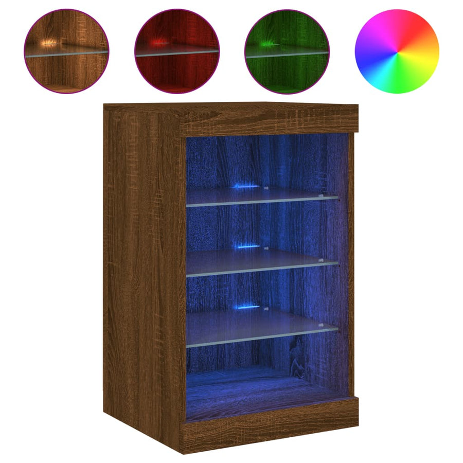 Dressoir Met Led-Verlichting 4X37X67 Cm Bruineikenkleurig bruin eikenkleur