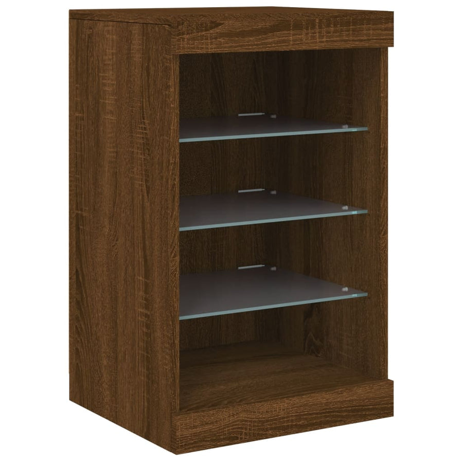 Dressoir Met Led-Verlichting 4X37X67 Cm Bruineikenkleurig bruin eikenkleur