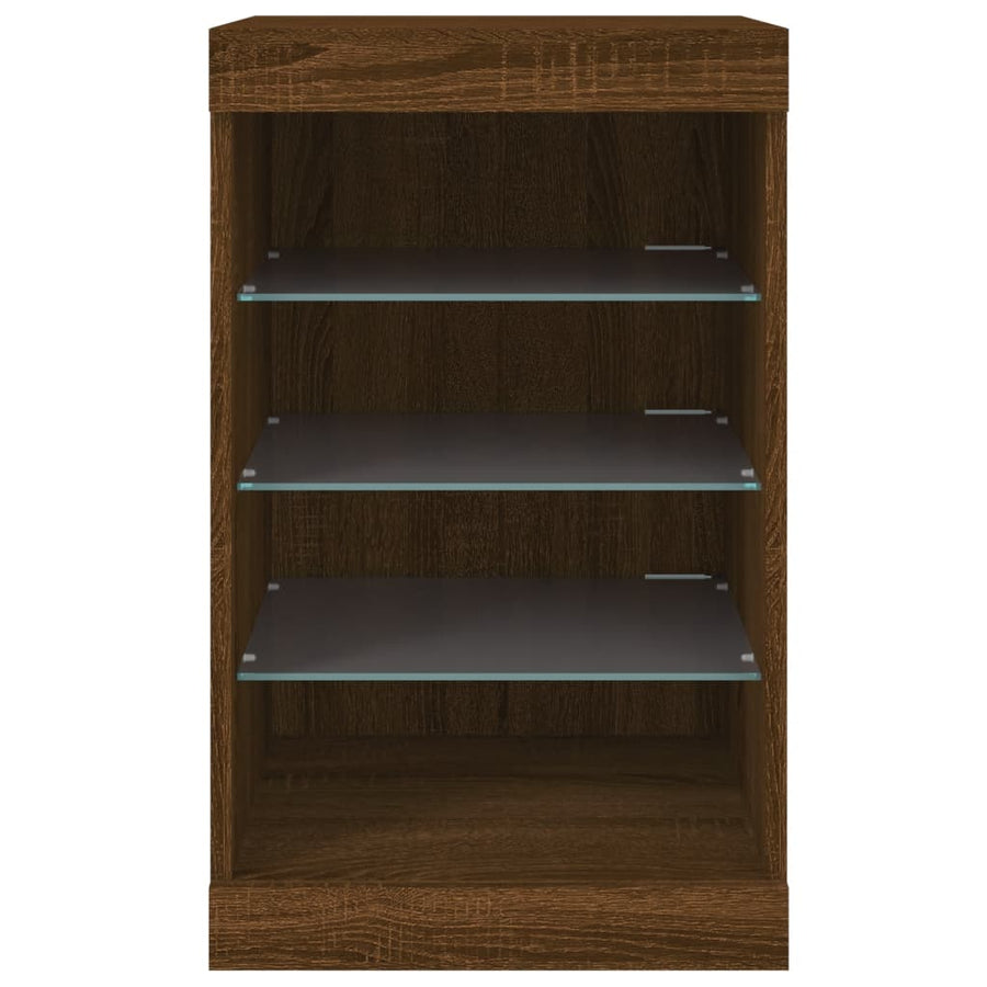 Dressoir Met Led-Verlichting 4X37X67 Cm Bruineikenkleurig bruin eikenkleur