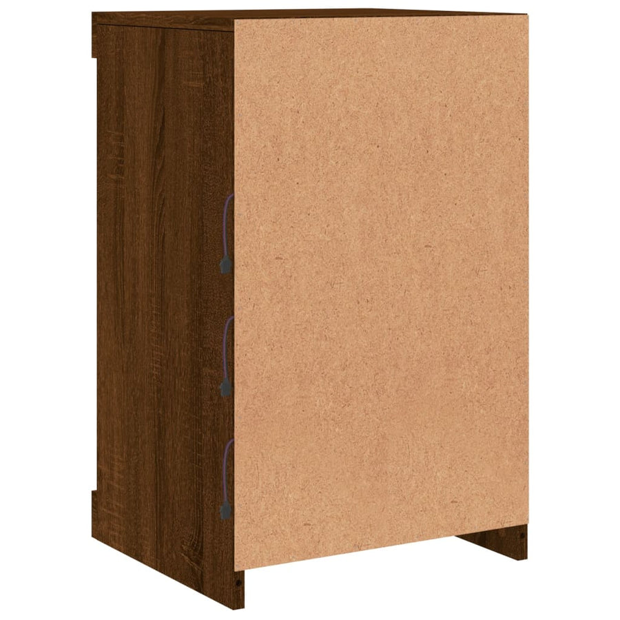 Dressoir Met Led-Verlichting 4X37X67 Cm Bruineikenkleurig bruin eikenkleur