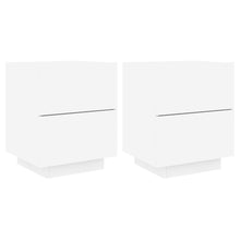 Nachtkastjes Met Led-Verlichting Bewerkt Hout 2 Wit
