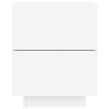 Nachtkastjes Met Led-Verlichting Bewerkt Hout 2 Wit