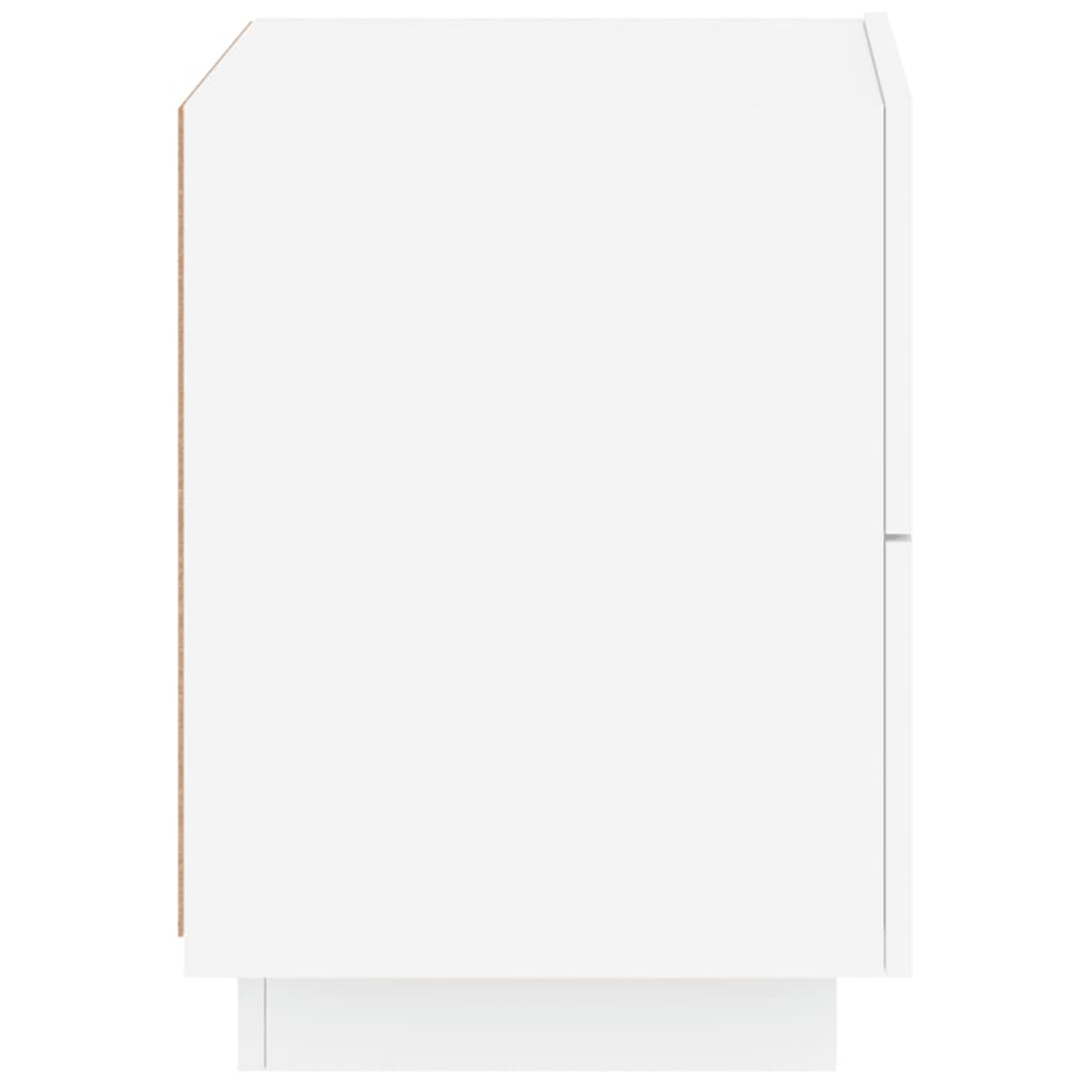 Nachtkastjes Met Led-Verlichting Bewerkt Hout 2 Wit