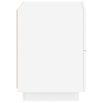 Nachtkastjes Met Led-Verlichting Bewerkt Hout 2 Wit