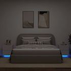 Bedside cabinets with LED lighting 2 pcs engineered wood white