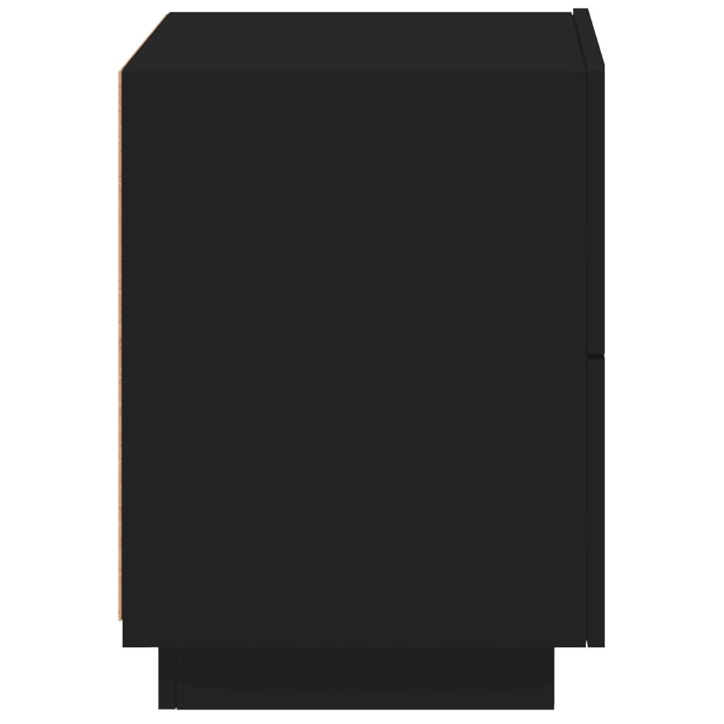 Nachtkastje Met Led-Verlichting Bewerkt Hout 1 Zwart