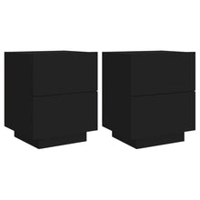 Nachtkastjes Met Led-Verlichting Bewerkt Hout 2 Zwart