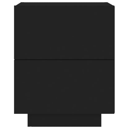 Nachtkastjes Met Led-Verlichting Bewerkt Hout 2 Zwart