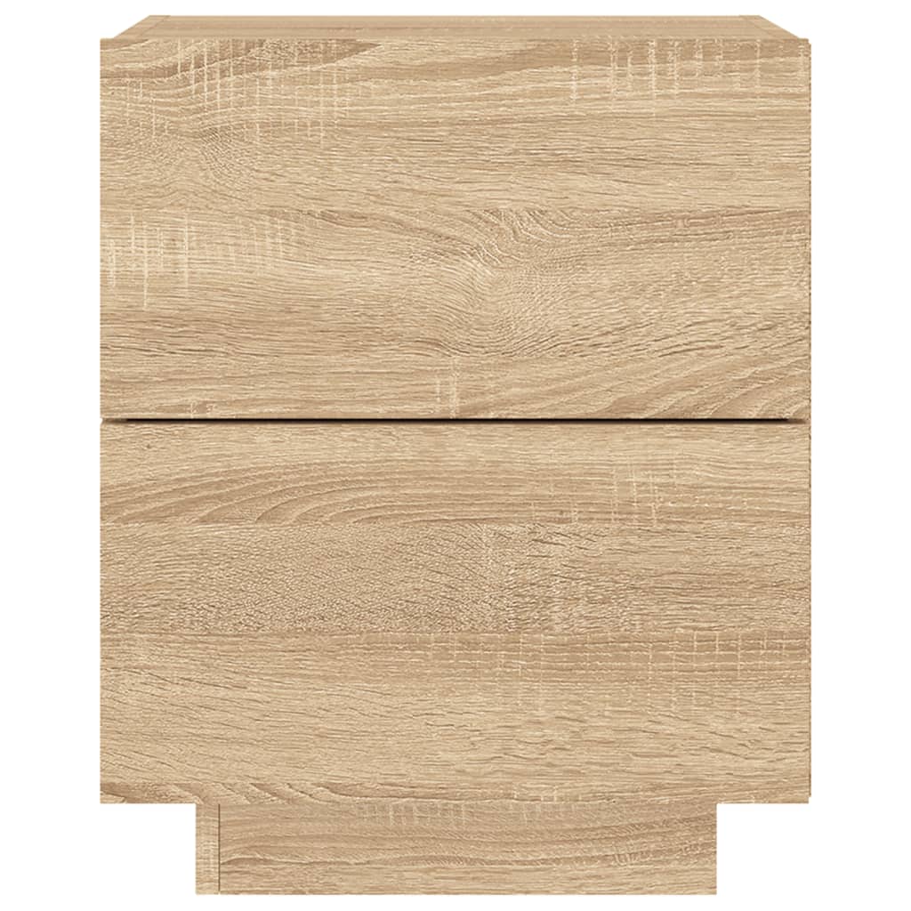 Nachtkastje Met Led-Verlichting Bewerkt Hout Kleur 1 Sonoma eiken